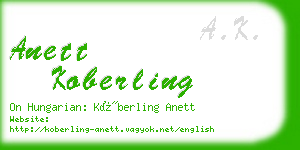 anett koberling business card